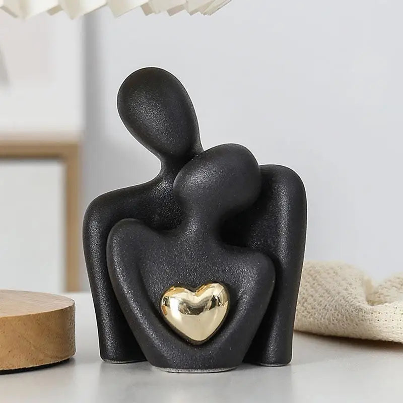 Ceramic Couple Hugging Figurine