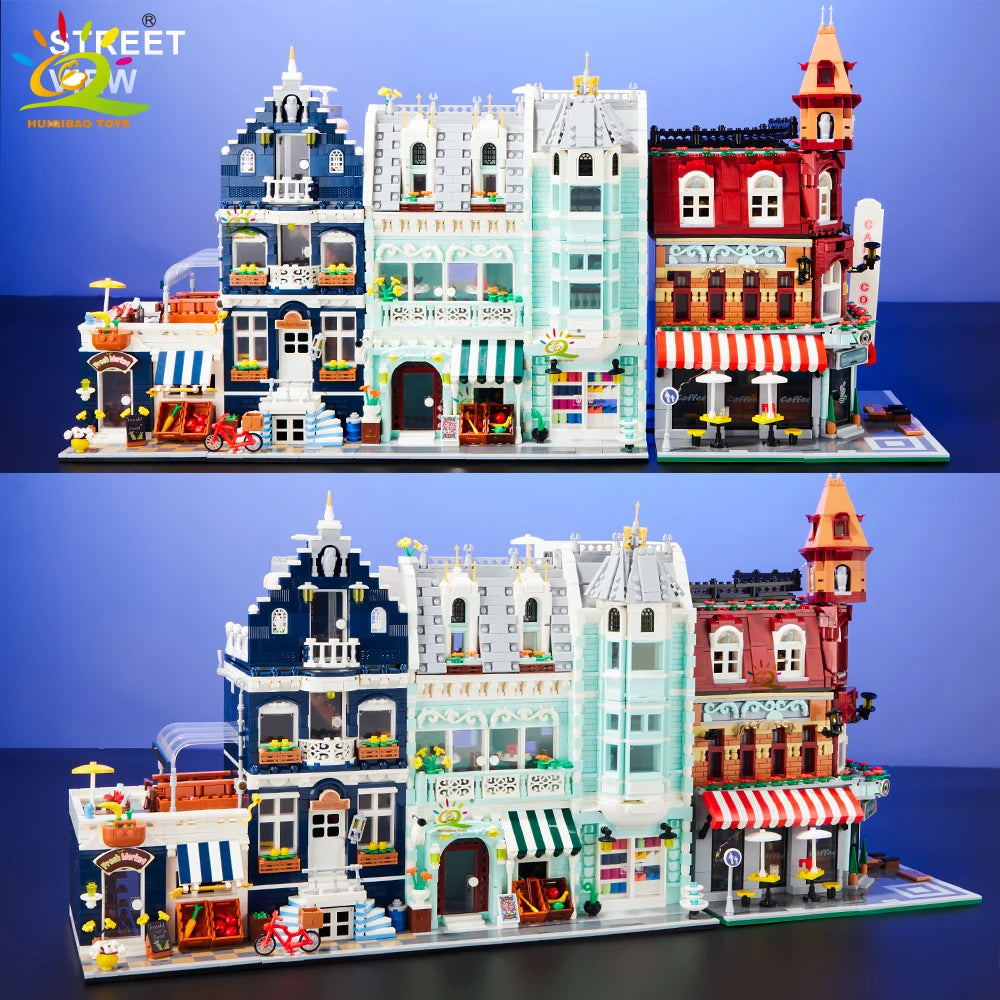 NoeluxeTM City Corner Coffee Shop Building Block Set