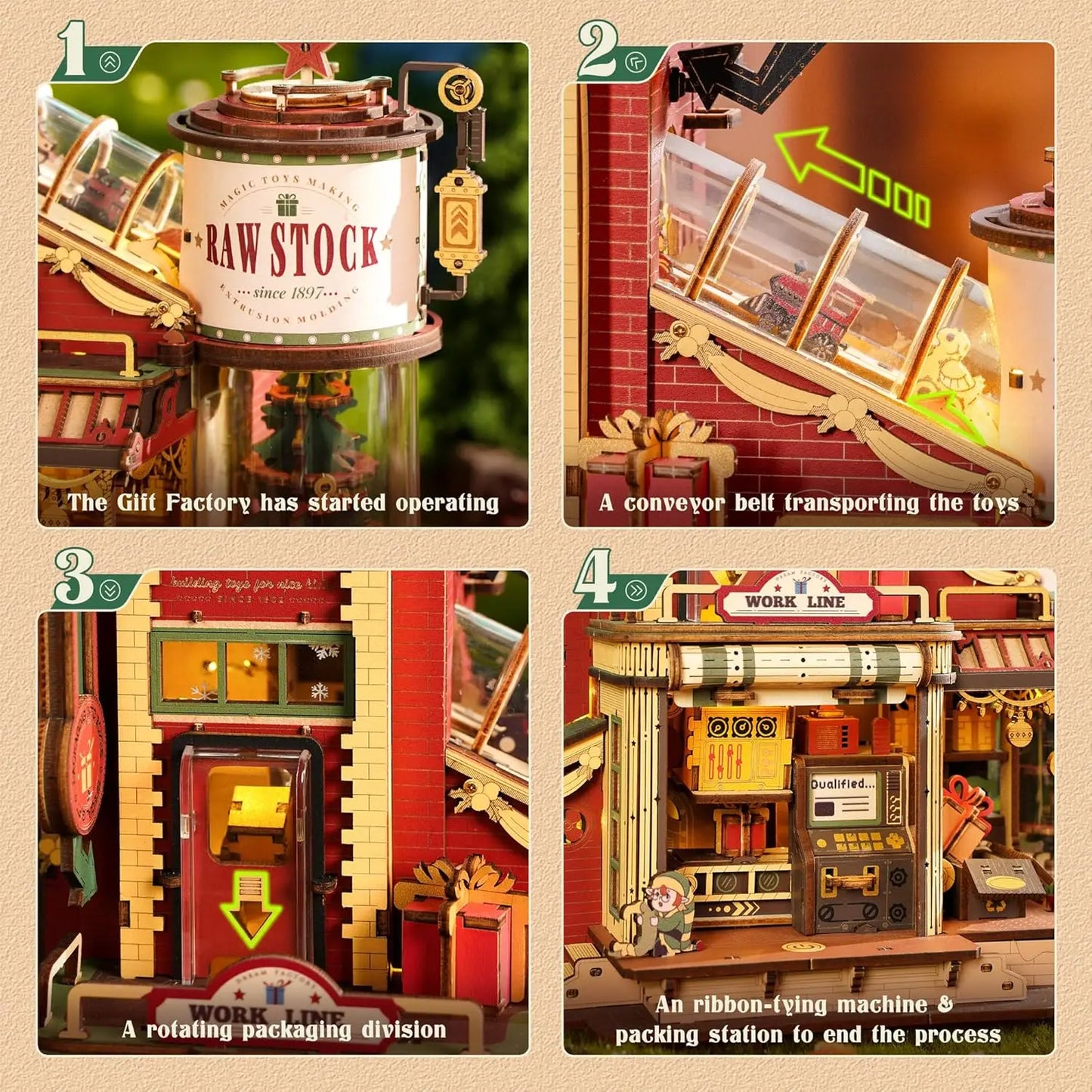 NoeluxeTM Christmas Dream Gift Factory Music Box