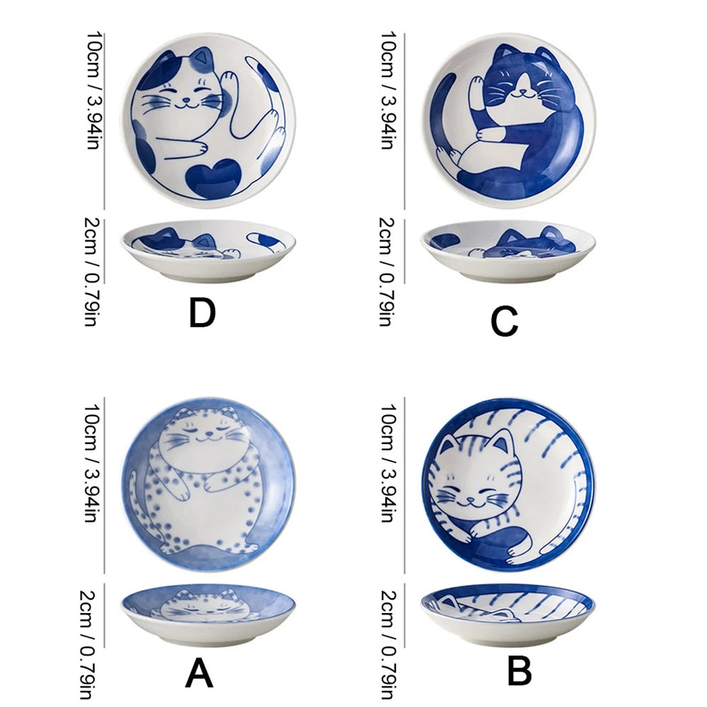 Ceramic Lucky Cat Dessert & Sauce Dish