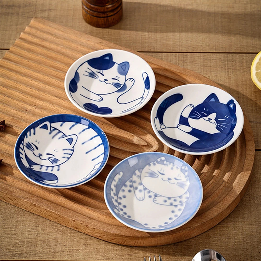 Ceramic Lucky Cat Dessert & Sauce Dish
