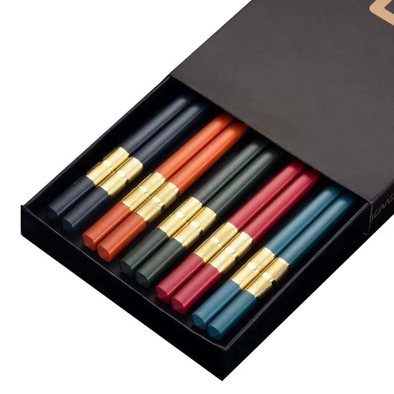 High-Quality Japanese Metal Chopsticks – 5 Pairs