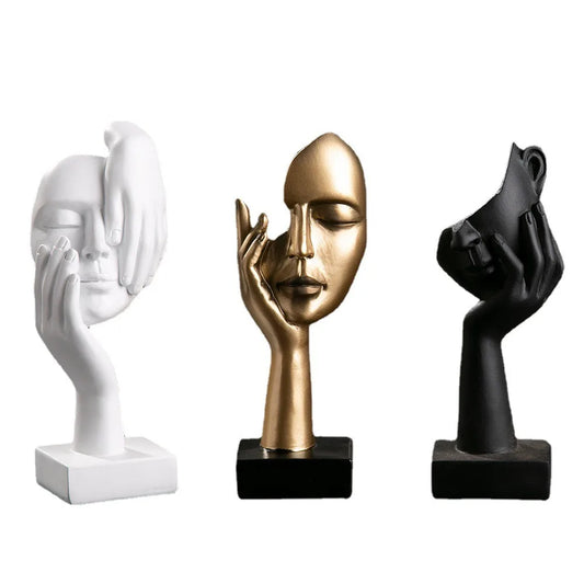 Nordic Resin Abstract Face Statue