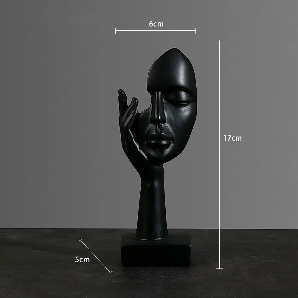 Nordic Resin Abstract Face Statue