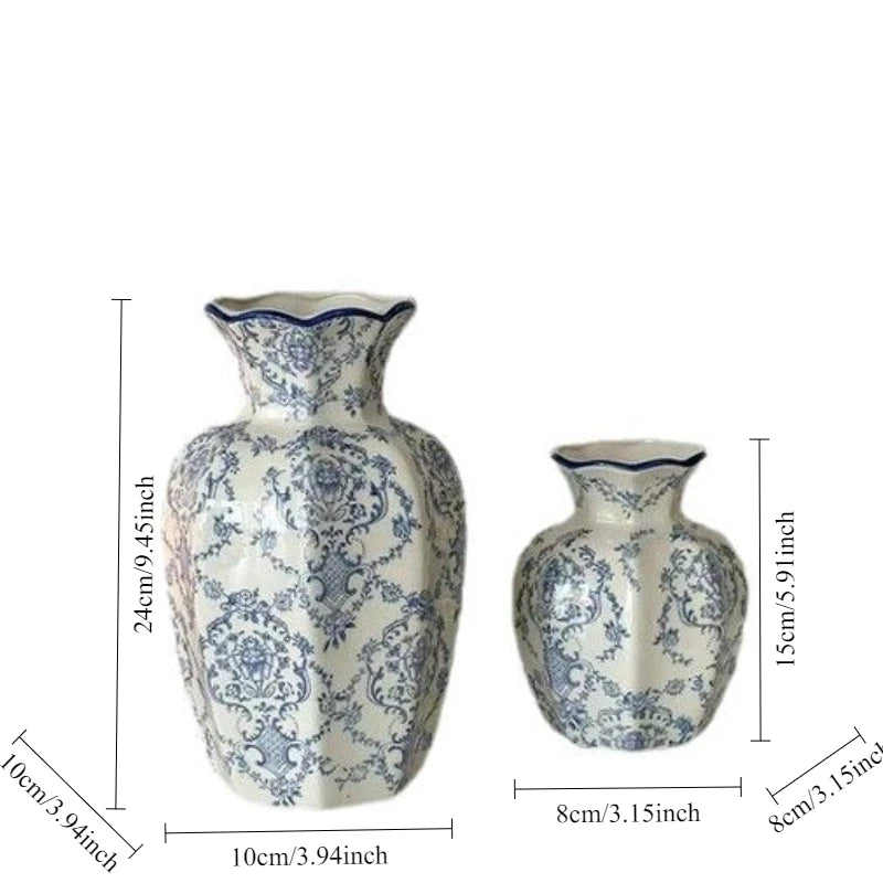 Hand-Painted Blue and White Porcelain Vase