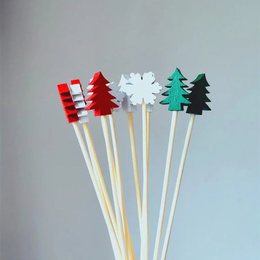 Christmas Bamboo Fruit Sticks (50pcs)