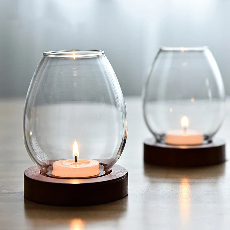 Transparent Glass Tealight Candle Holder