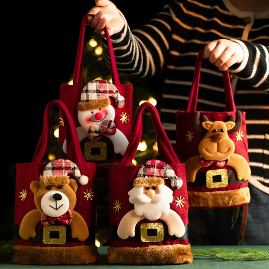 Christmas Linen Gift Bag