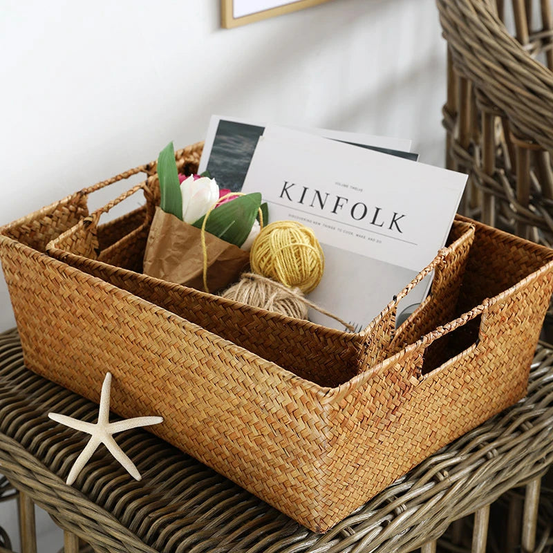 Natural Woven Seagrass Storage Basket