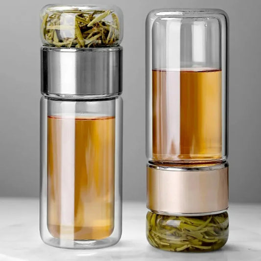420ML Borosilicate Glass Tea Bottle with Infuser