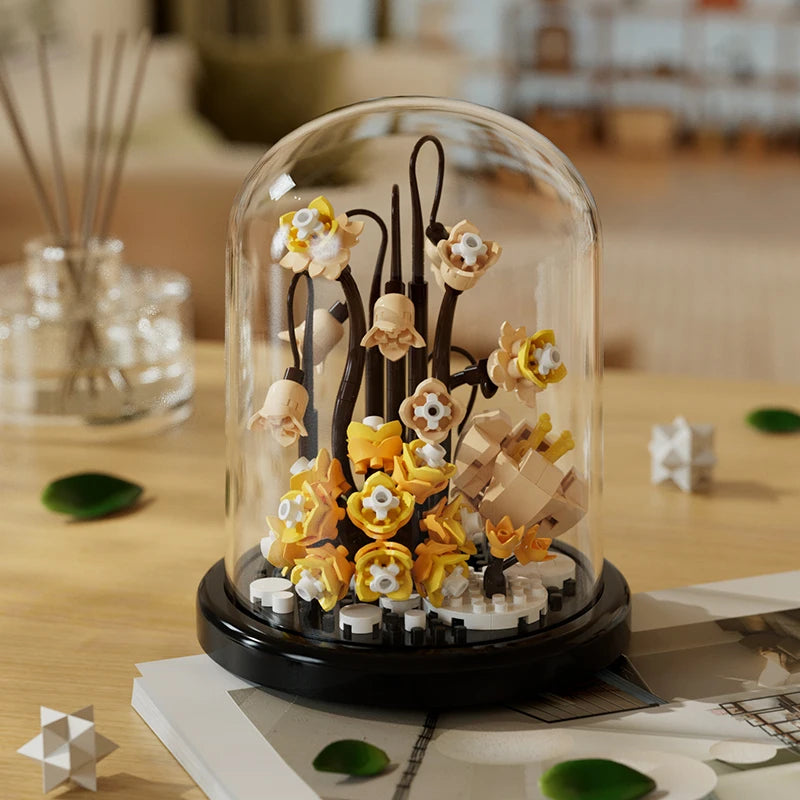Micro Building Block Sunflower Bouquet