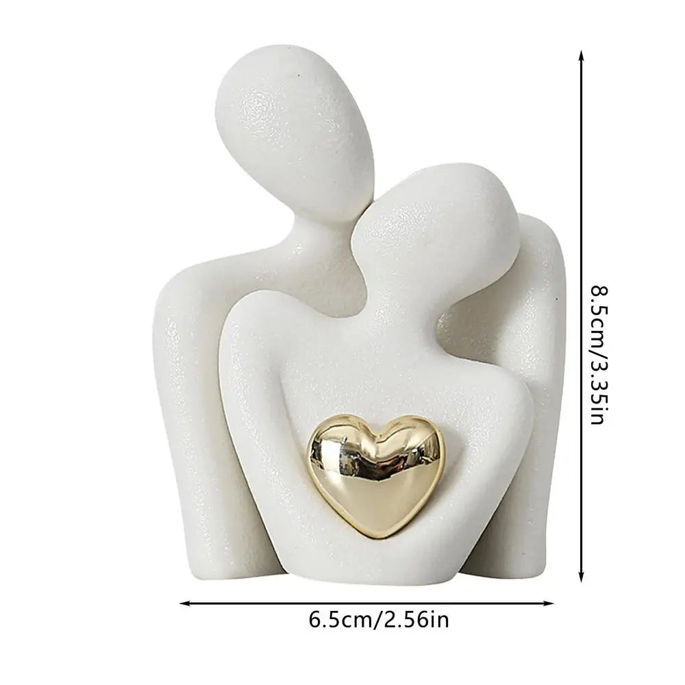 Ceramic Couple Hugging Figurine