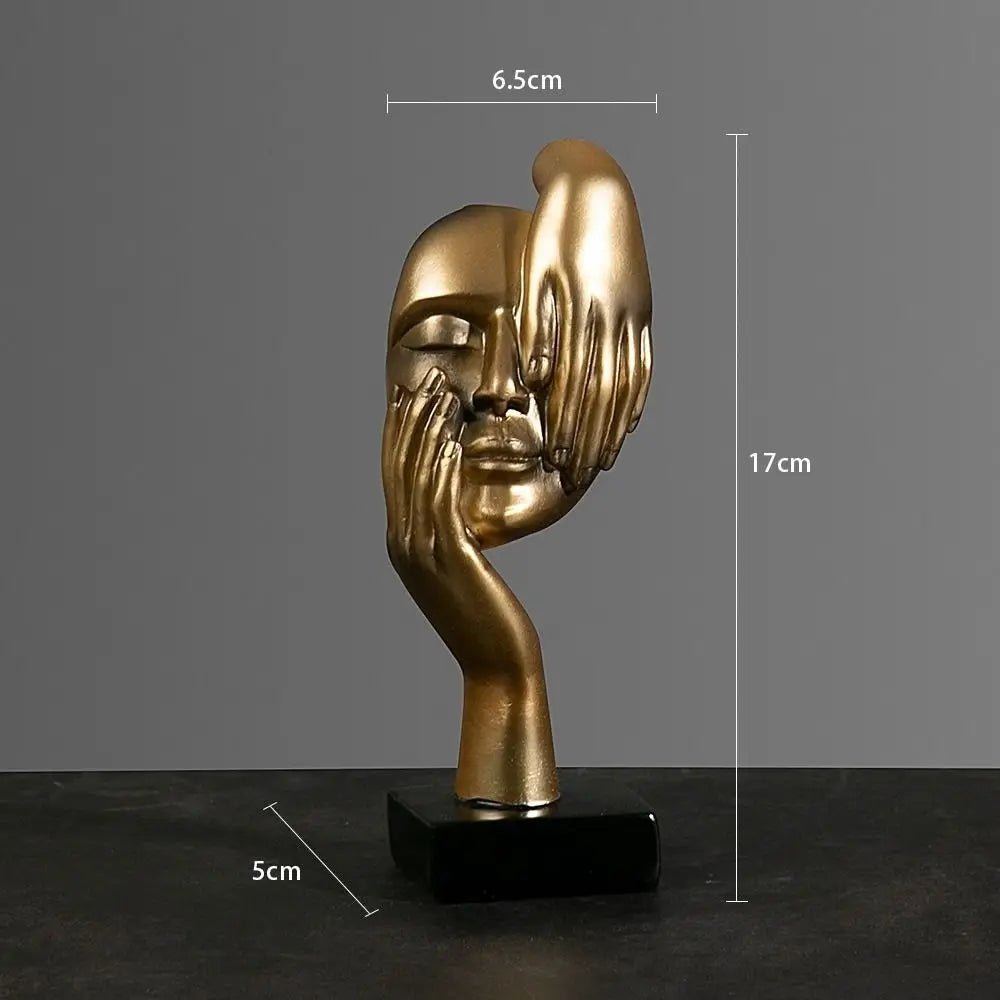 Nordic Resin Abstract Face Statue