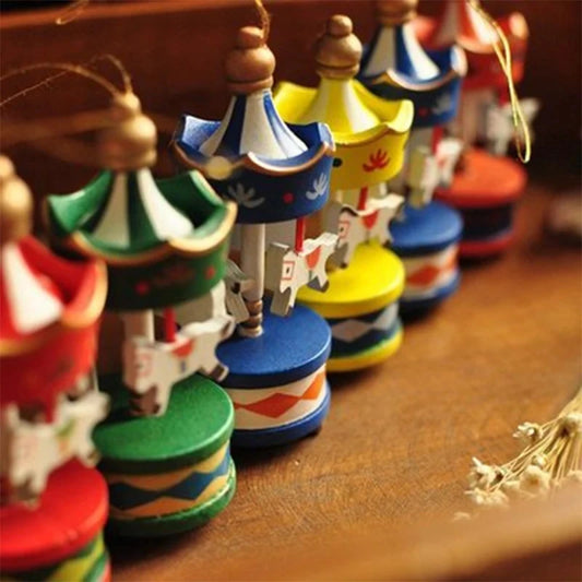 Christmas Wooden Carousel Horse Ornament
