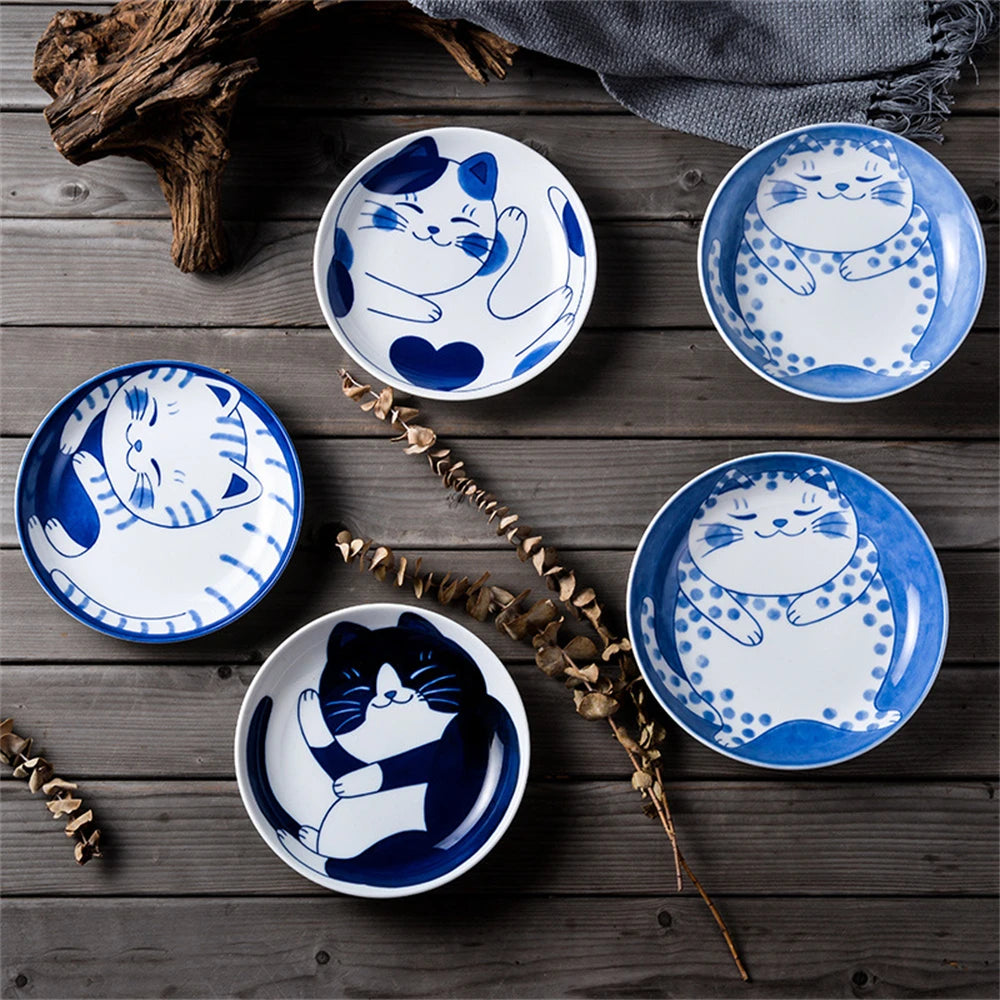 Ceramic Lucky Cat Dessert & Sauce Dish