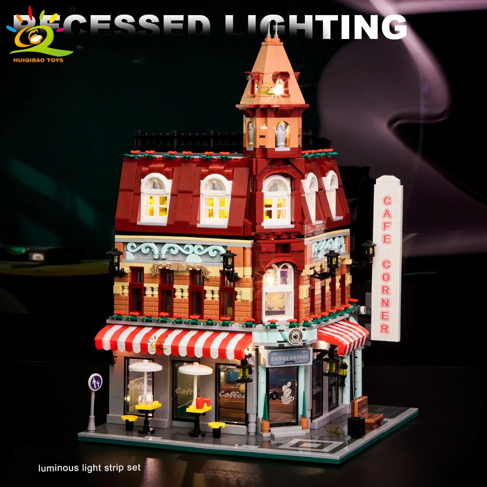 NoeluxeTM City Corner Coffee Shop Building Block Set