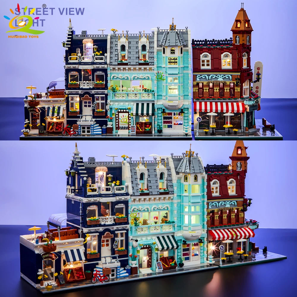 NoeluxeTM City Corner Coffee Shop Building Block Set