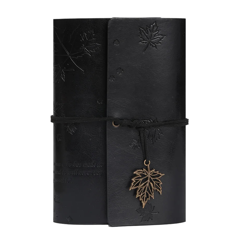 Nostalgic Fallen Leaf Vintage Leather Diary