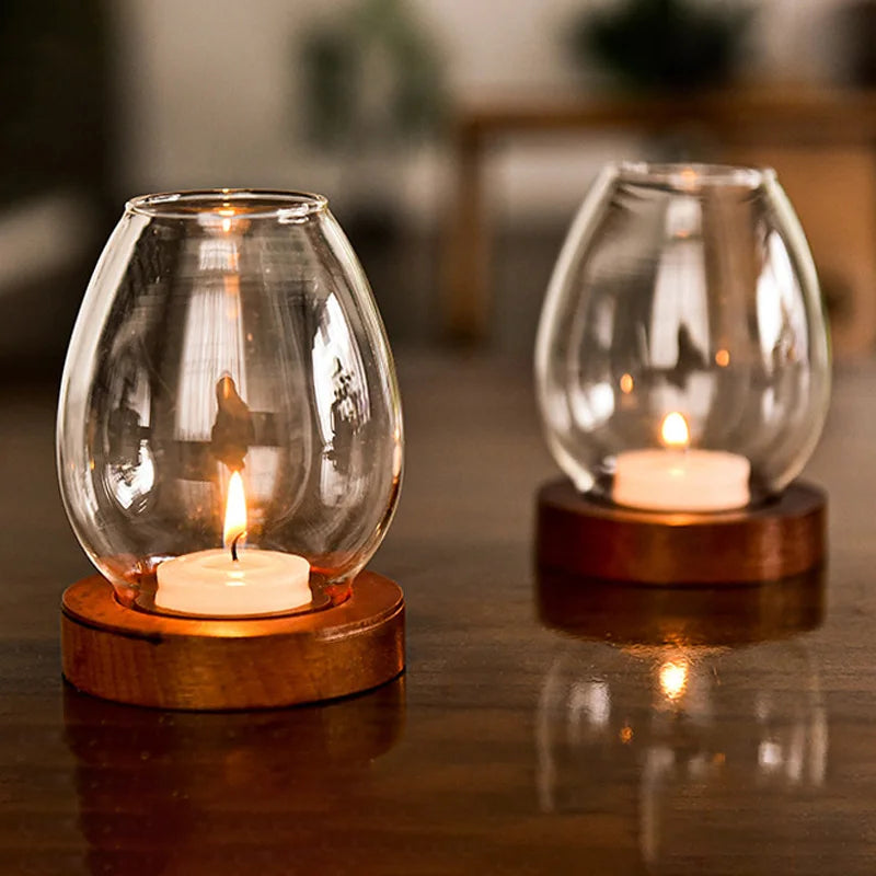 Transparent Glass Tealight Candle Holder