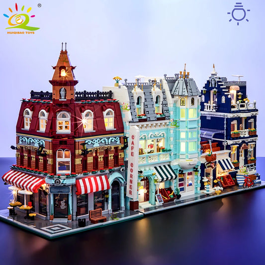 NoeluxeTM City Corner Coffee Shop Building Block Set