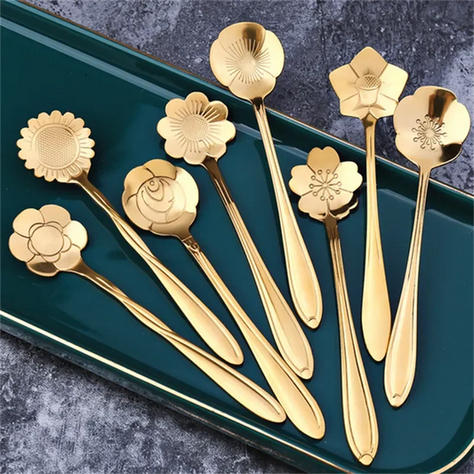 Stainless Steel Flower Spoon Set (8pcs)
