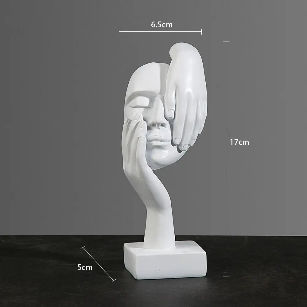 Nordic Resin Abstract Face Statue