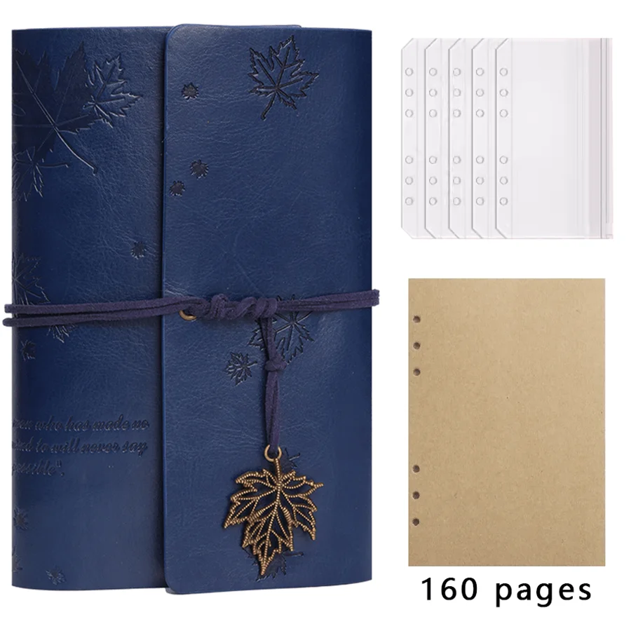 Nostalgic Fallen Leaf Vintage Leather Diary