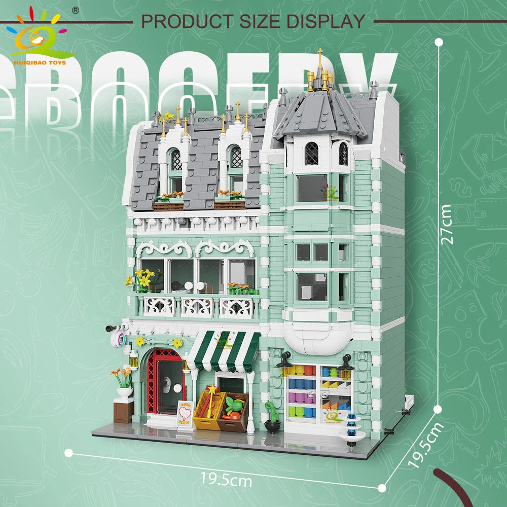 NoeluxeTM City Corner Coffee Shop Building Block Set