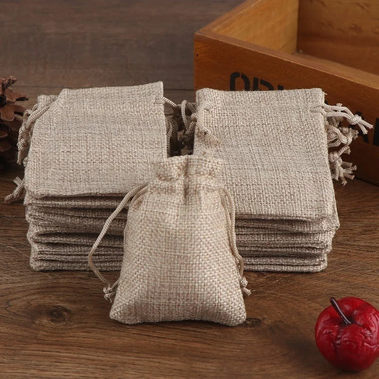 50PCS Luxury Burlap Gift Bags