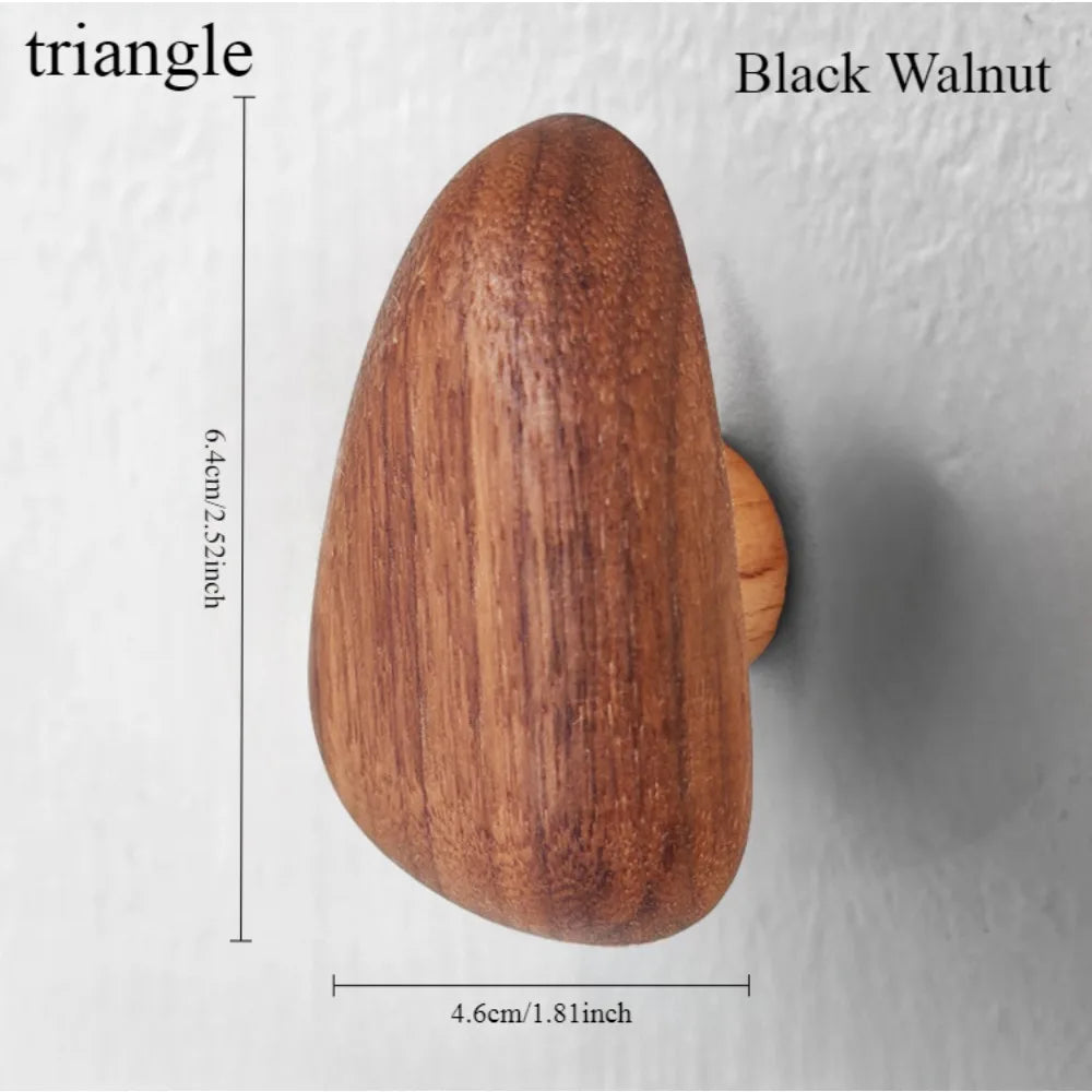 Nordic Solid Wood Pebble Drawer Handle