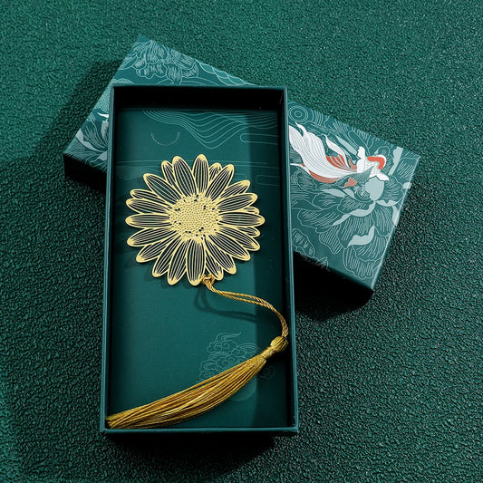 Golden Lotus & Rose Bookmark